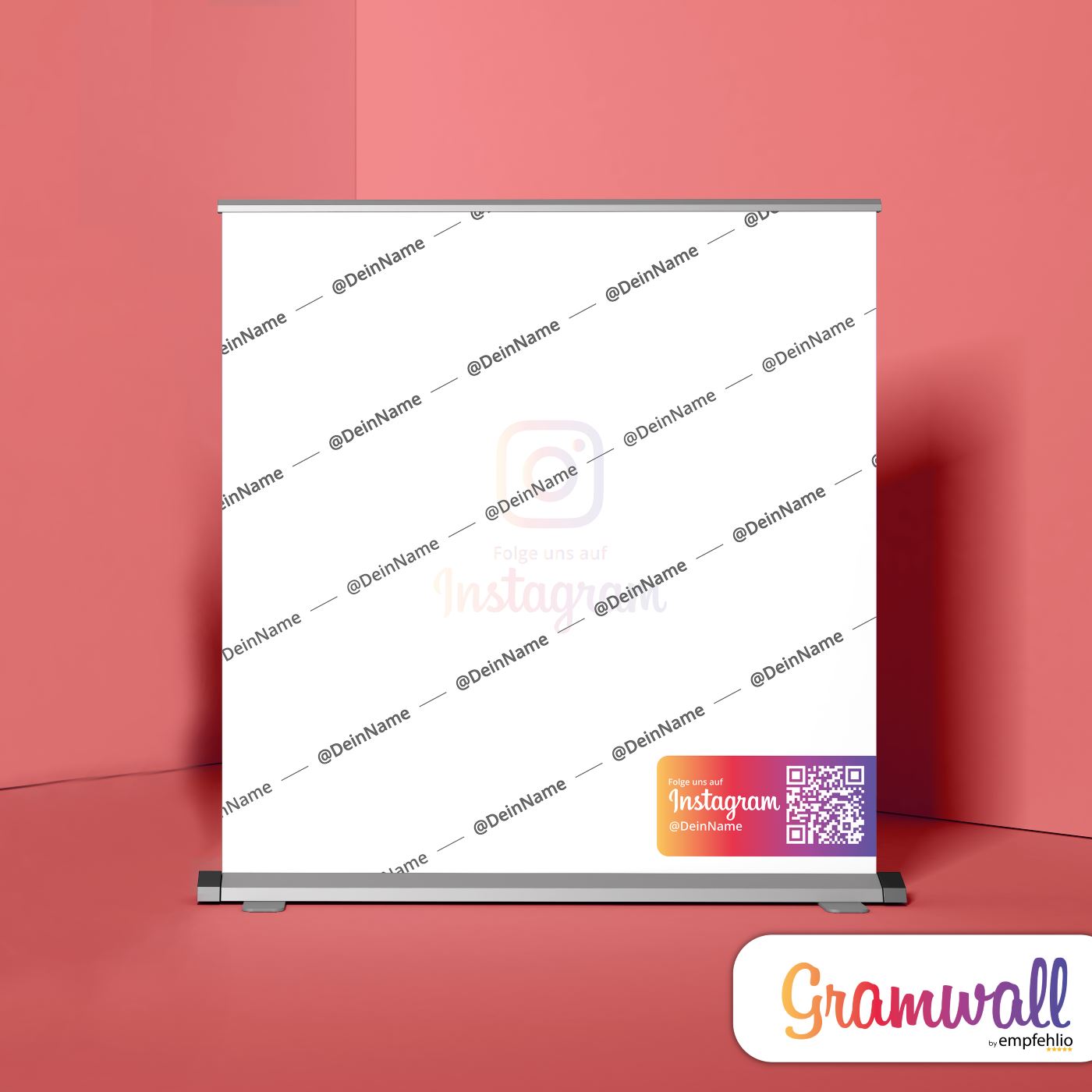 gramwall mehr follower instagram roll up empfehlio clean s Gramwall - Instagram Roll Up Banner Clean – Bild 1
