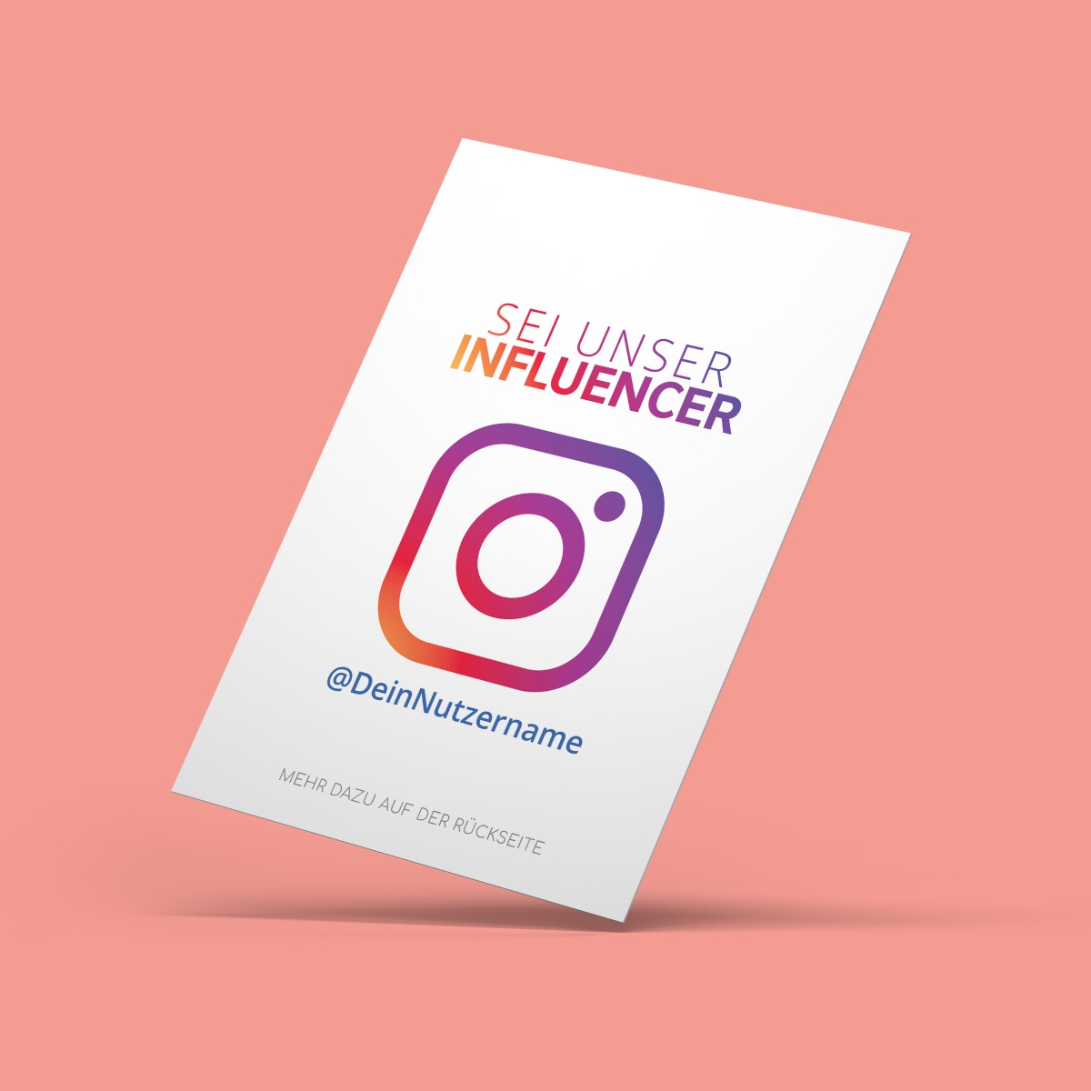empfehlio instagram influcard influencer clean front 1 Instagram Influencer Karte Clean – Bild 1