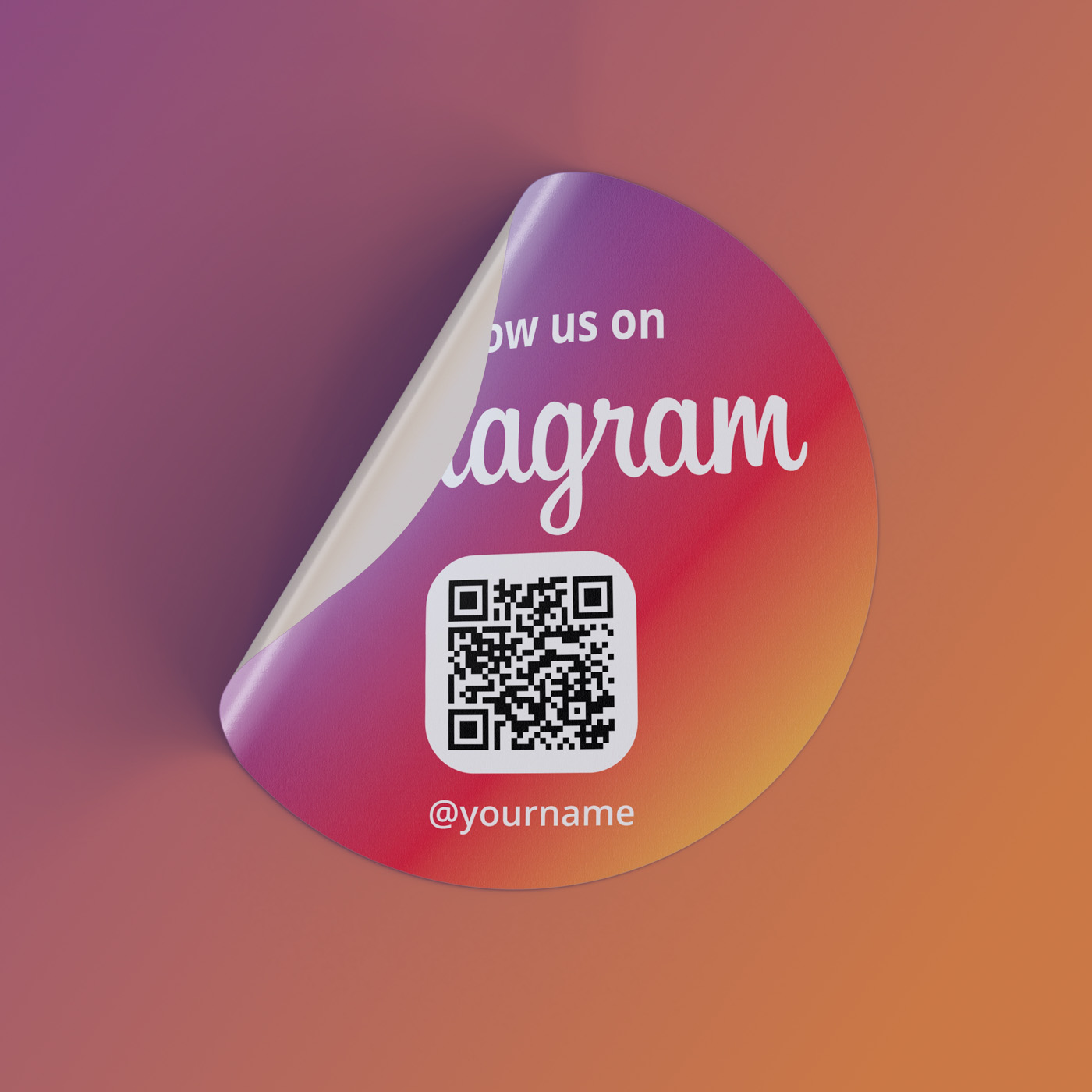 follow us on instagram sticker qr code truzzer (2 von 4) Instagram Name QR Code Sticker Color – Bild 1