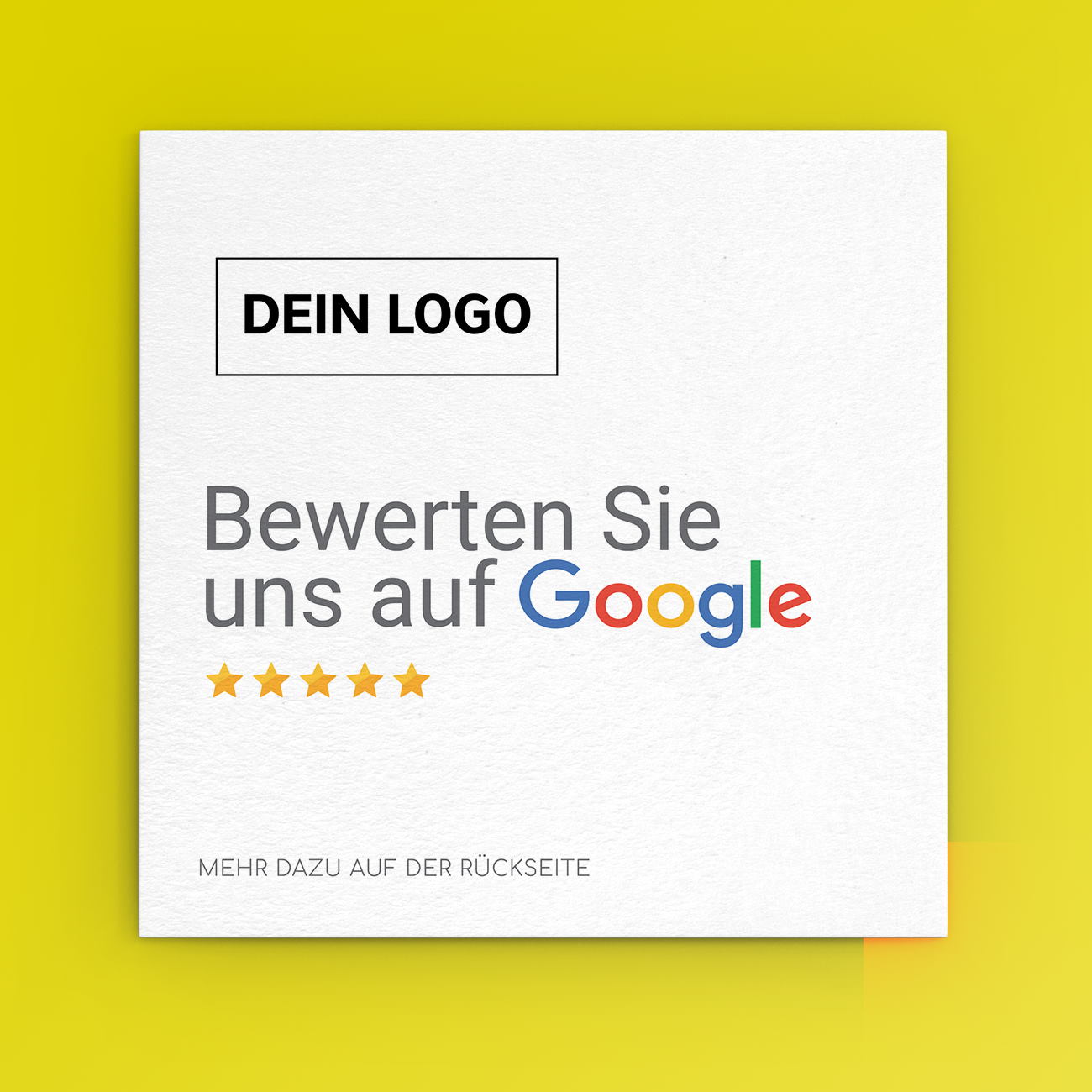 google bewertungen visitenkarte square empfehlio front Bewerten Sie uns auf Google Visitenkarte Square mit Google Bewertung QR Code – Bild 1