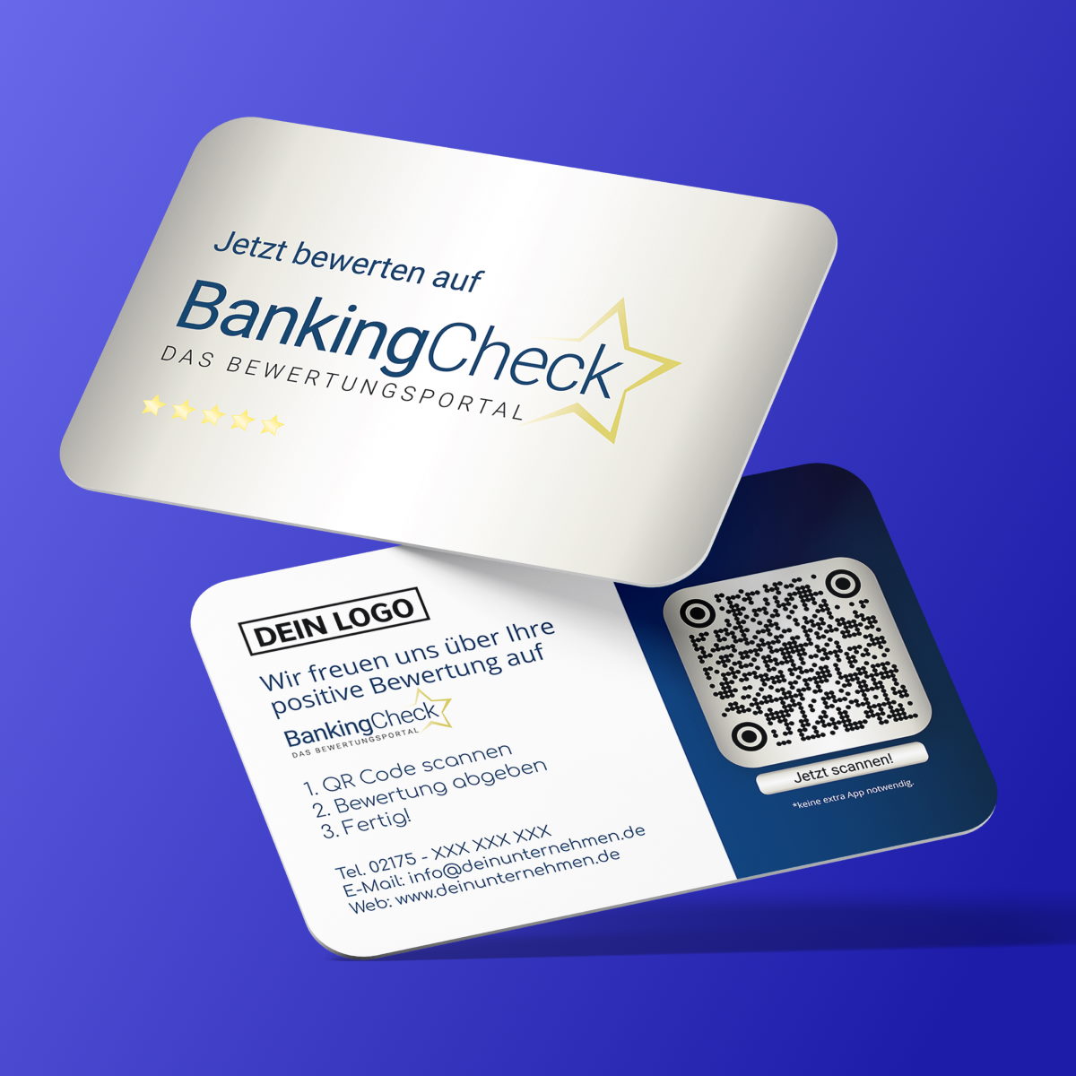 bankingcheck visitenkarte für mehr bewertungen silver Bewerten Sie uns auf BankingCheck Visitenkarte Silver – Bild 1