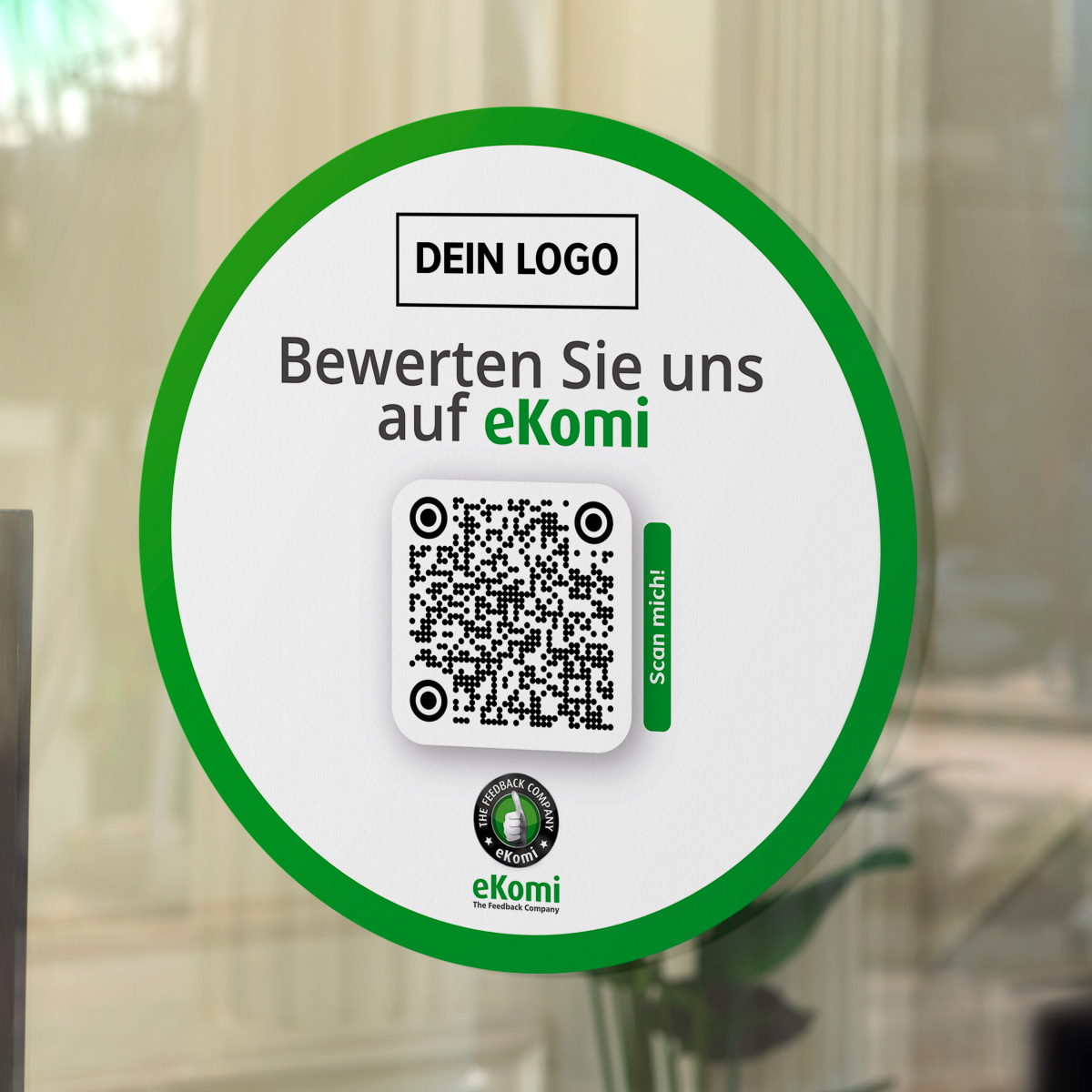 ekomi aufkleber ekomi bewertungen mit qr code empfehlio s 4 Bewerten Sie uns auf eKomi Aufkleber mit eKomi QR Code rund – Bild 1