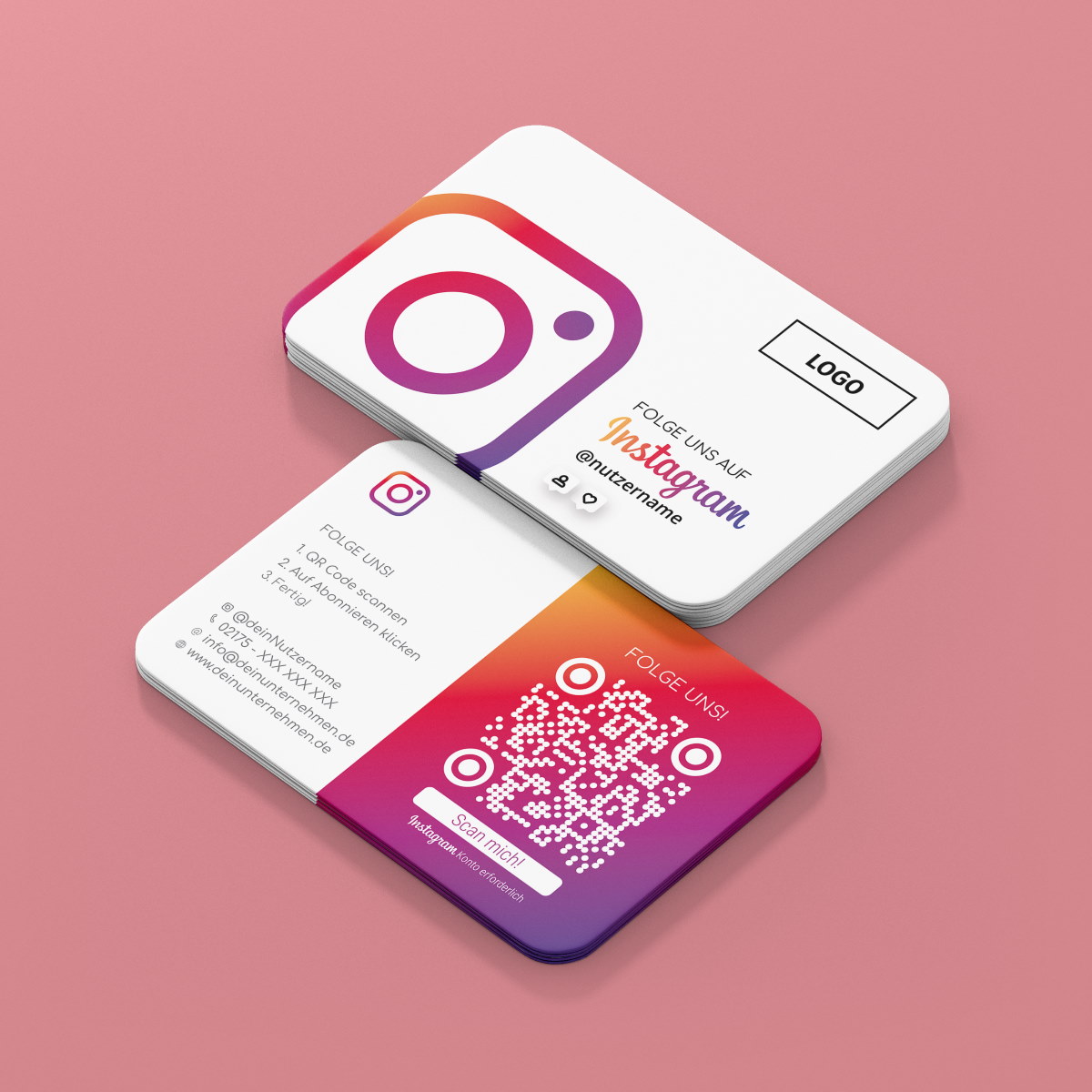 ISNATRAM QR CODE VISITENKARTE-ICONIC-FR EMPFEHLIO 2 Folge uns auf Instagram Visitenkarte "Iconic" mit Instagram QR Code – Bild 1