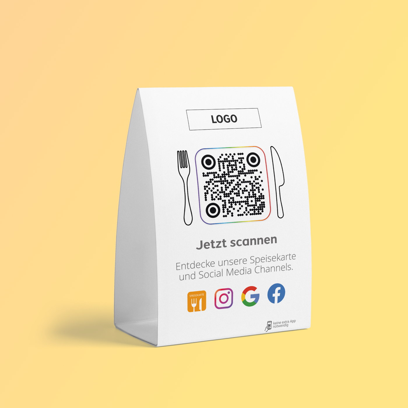 gastro go restaurant gastronomie tischaufsteller social media white empfehlio gastroGO! Restaurant Social Media Tischaufsteller – Bild 1