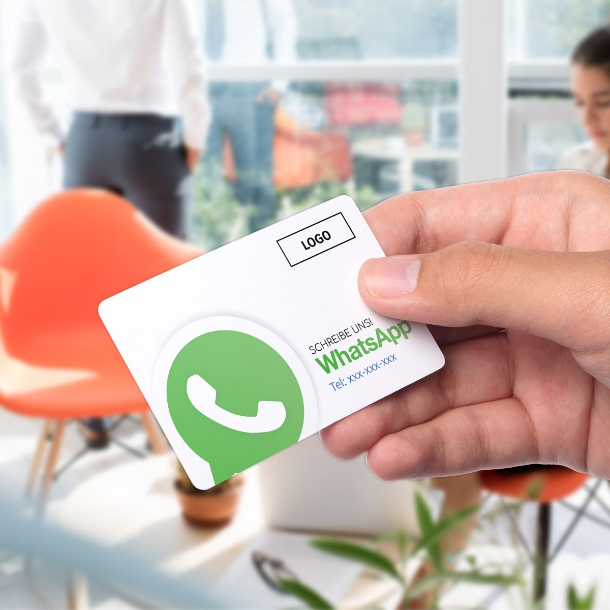 whatsapp visitenkarte iconic mit qr code empfehlio front 2 WhatsApp Visitenkarte "Iconic" mit Chat QR Code – Bild 1