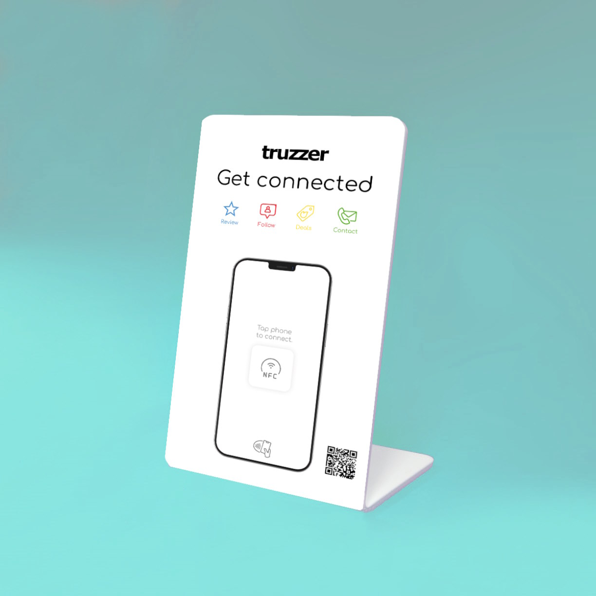 truzzer nfc smart stand clean white truzzer smart vcard NFC Aufsteller / Display – Bild 1