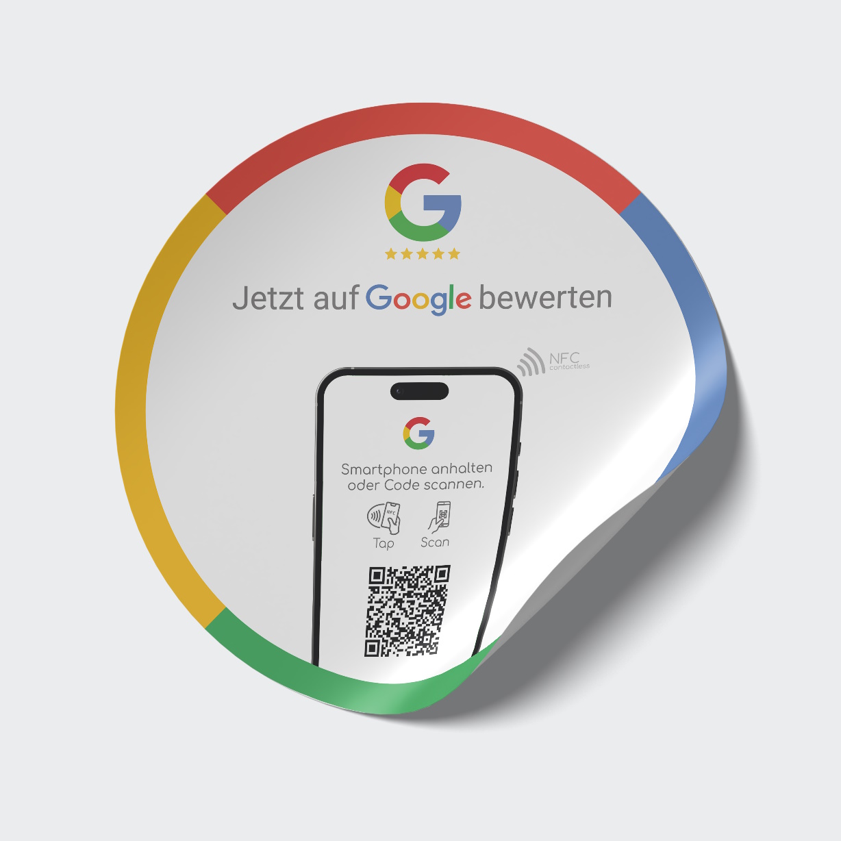 bewerte uns auf google nfc tag aufkleber tap empfehlio truzzer 1 Google Bewertung NFC Aufkleber Tap mit Google Bewertung QR Code – Bild 1