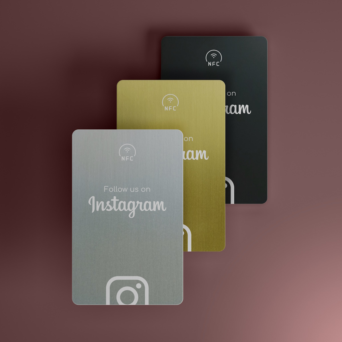 follow us on instagram nfc business card tap metal truzzer empfehlio Folge uns auf Instagram NFC Metall Visitenkarte "Tap Premium" – Bild 1