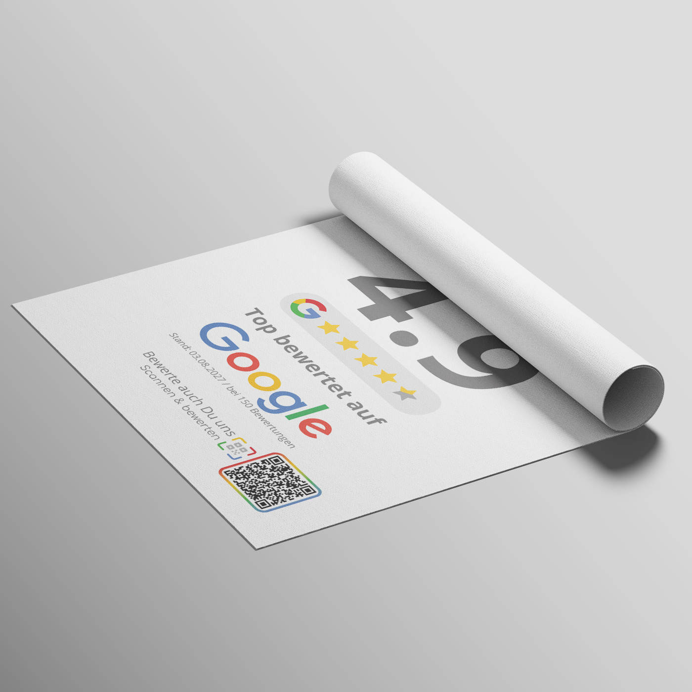 gogle-poster-white-1 Google Bewertung Poster A3 | Mit QR Code direkt zur Bewertung | Kundenfeedback sichtbar machen – Bild 1